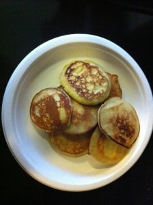 8-10 cashew pancakes on a plate