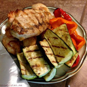 grilled chicken and vegetables - gluten free, grain free, from know gluten.me