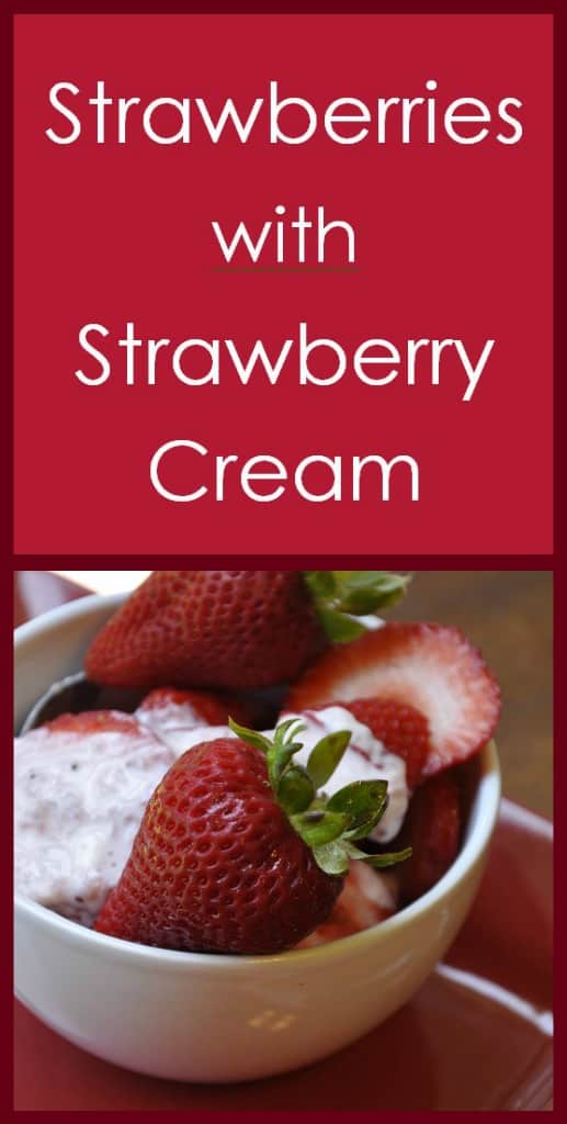 strawberries with strawberry cream pin
