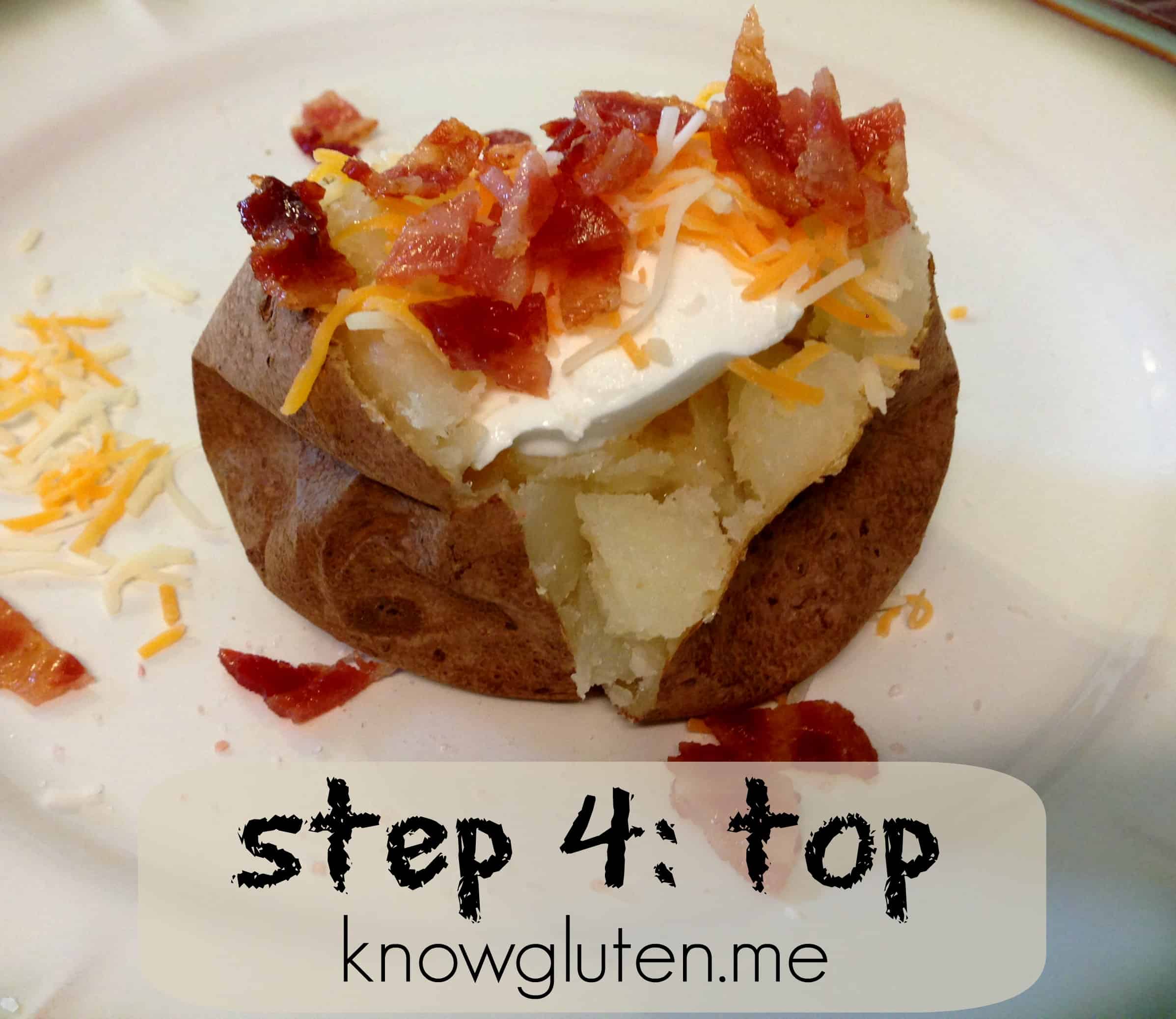 how to make loaded baked potatoes step 4 top - knowgluten.me