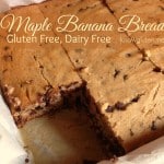 Gluten Free, Dairy Free, Maple Banana Bread from knowgluten.me - Easier to make than pancakes! Great breakfast idea!