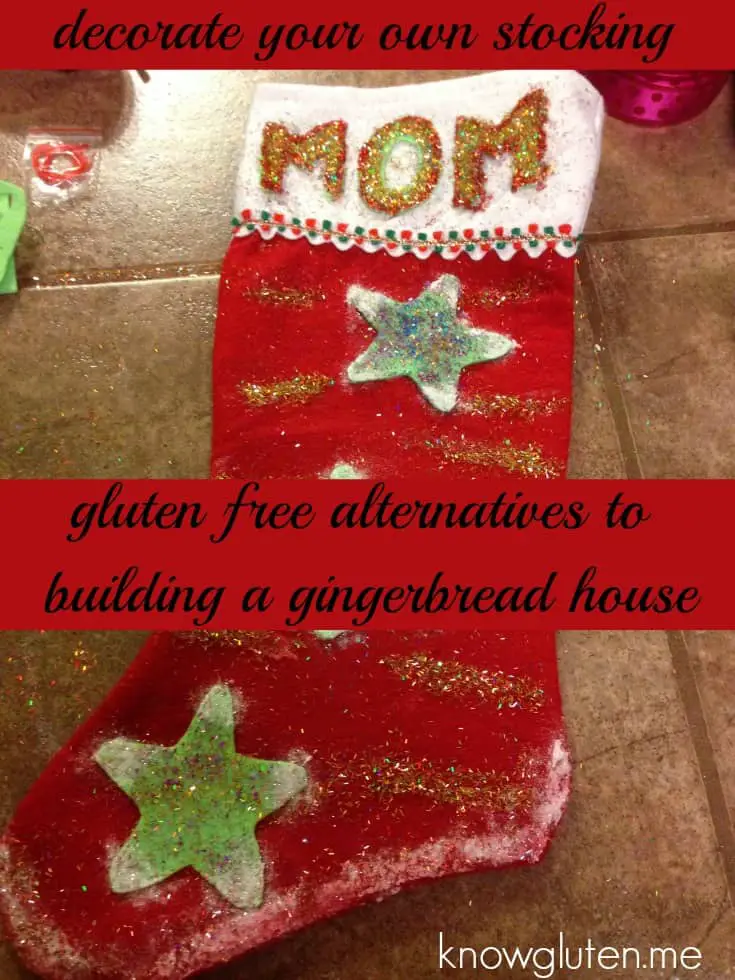 Decorate your own stocking - Gluten Free Alternatives to Building a Gingerbread House. Start a new family tradition!
