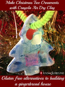 Make Christmas Tree Ornaments with Crayola Air Dry Clay - Gluten free alternatives to building a gingerbread house - knowgluten.me