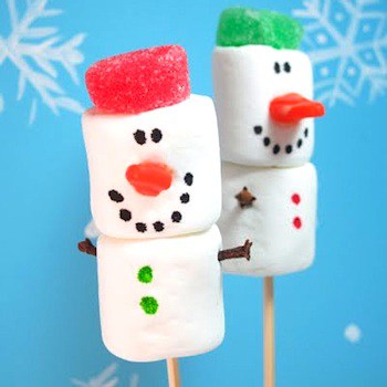 marshmallow snowmen from the crafty crow