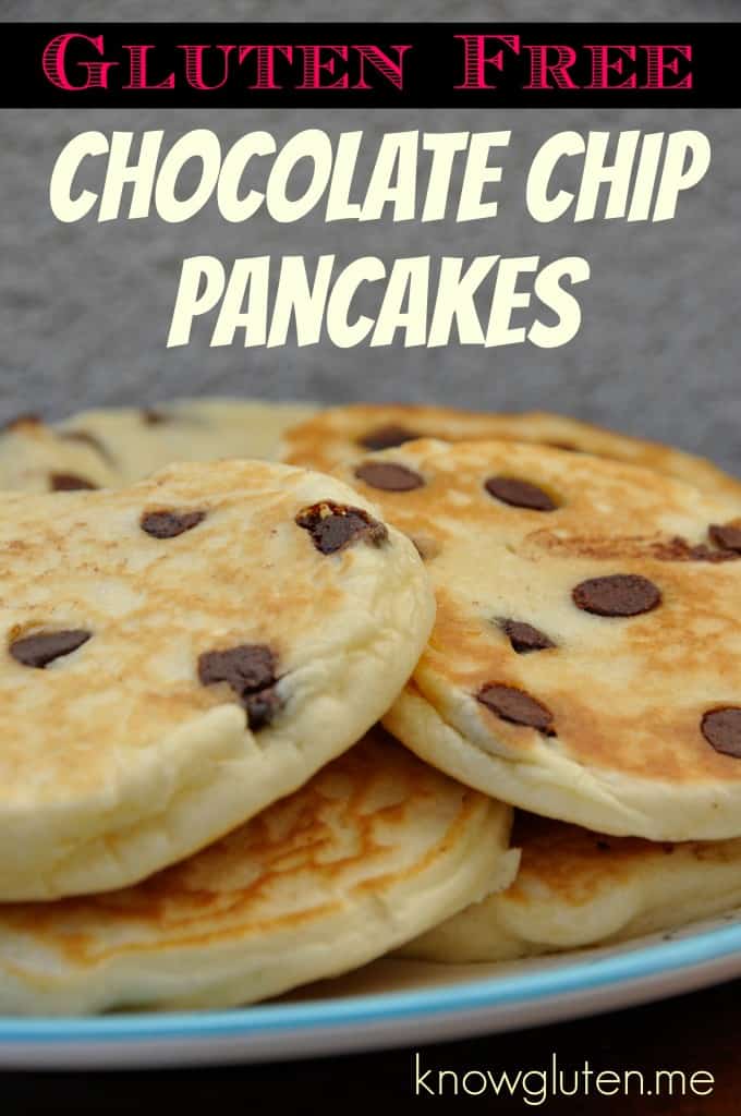 Gluten Free Chocolate Chip Pancakes made with knowgluten.me Thai Rice Flour Baking Mix