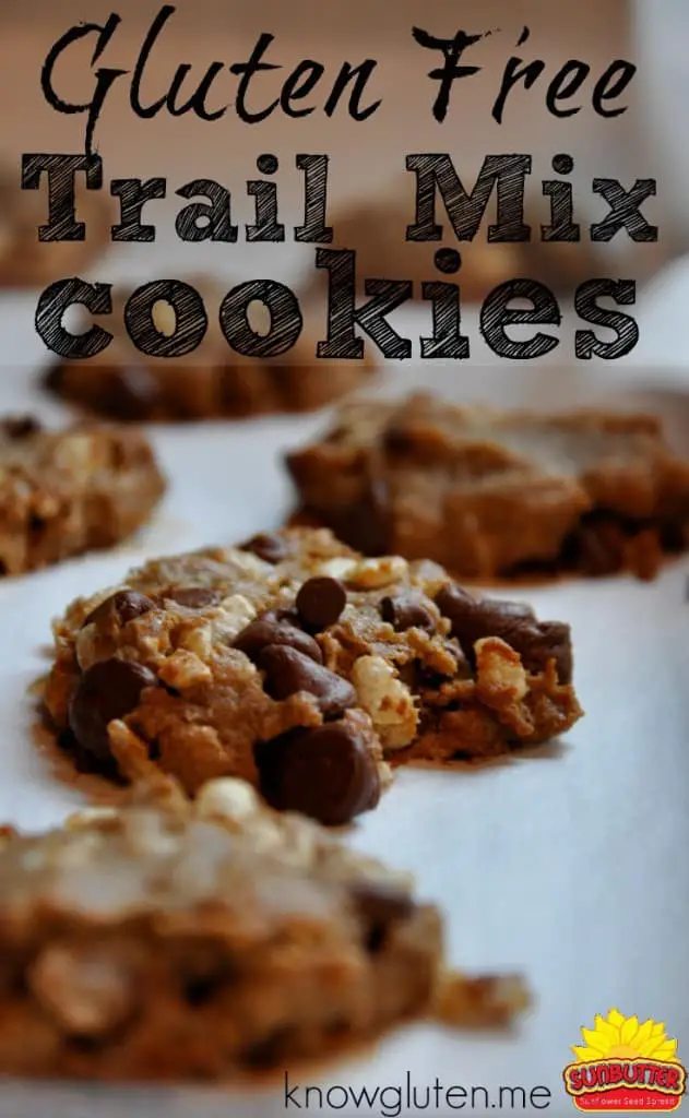 gluten free, peanut free sun butter trail mix cookies from knowlguten.me