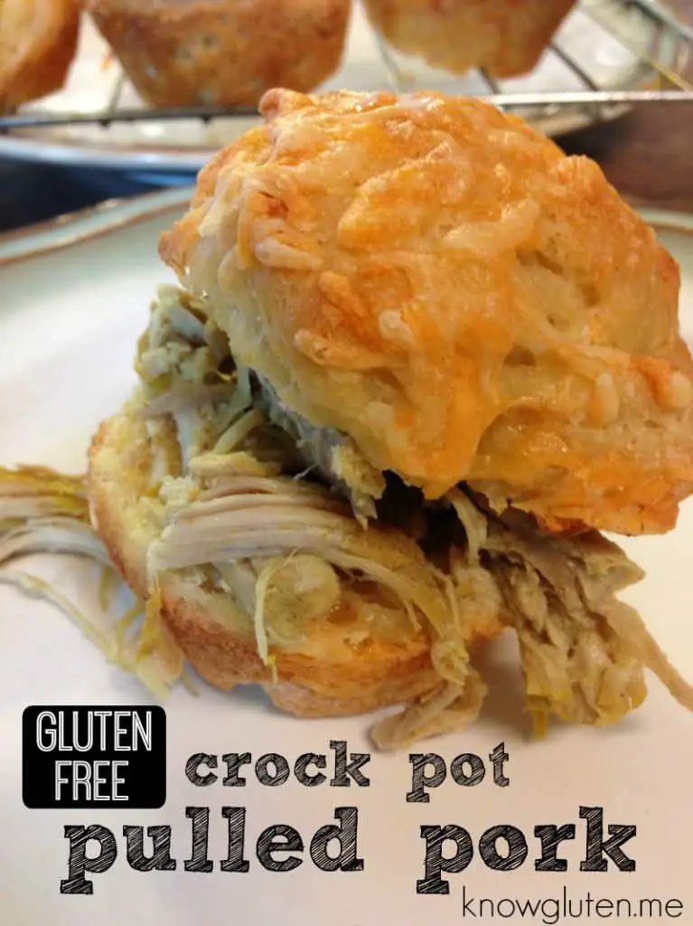 What do you put on a gluten free roll? Might I suggest pulled pork? Click the picture for an easy crock pot pulled pork recipe.