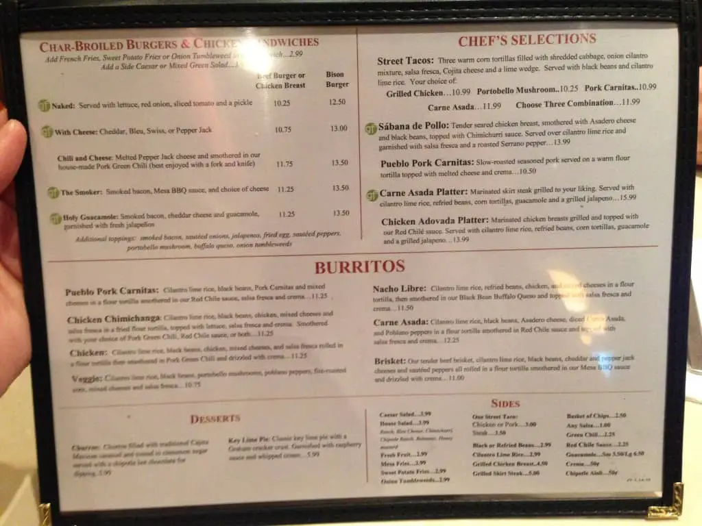 Mesa Verde Gluten Free Menu Items - review on knowgluten.me