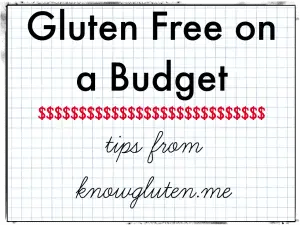 gluten free on a budget graphic on graph paper