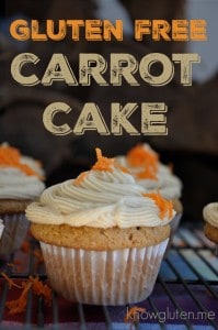 easy gluten free carrot cake using Bob's Red Mill All Purpose Gluten Free Flour from knowguten.me