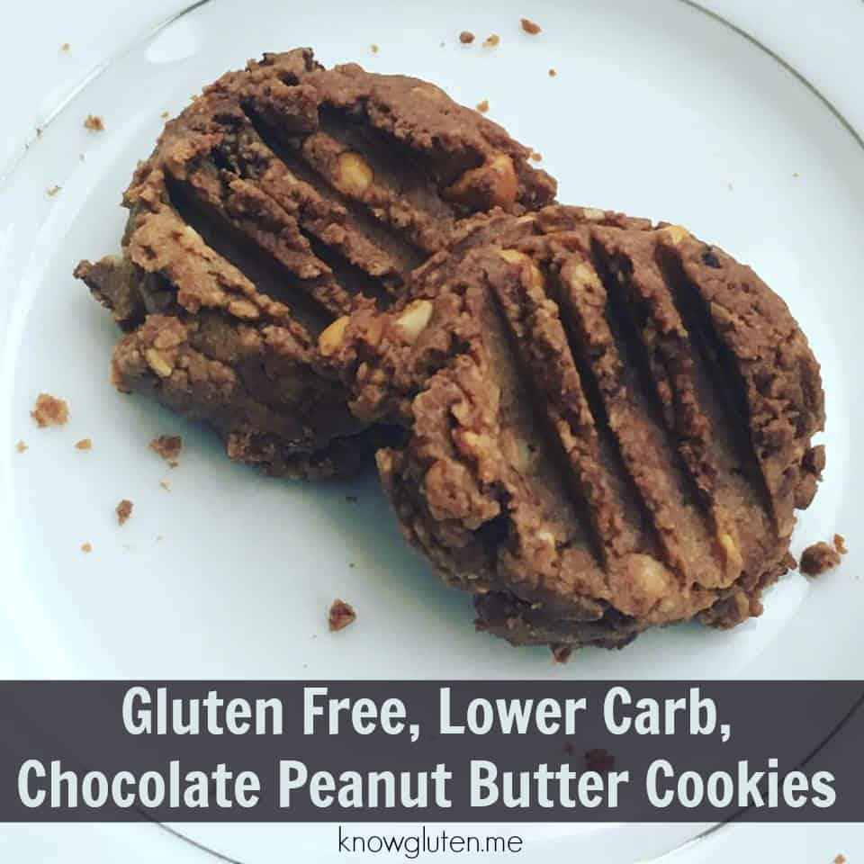Gluten Free Lower Carb Chocolate Peanut Butter Cookies