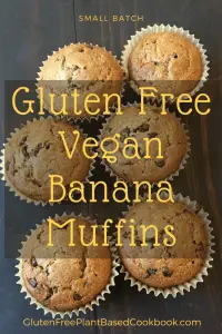 a picture of gluten free, vegan, banana muffins