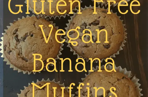 a tray of gluten free vegan banana muffins