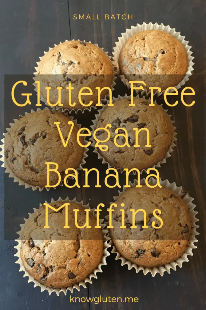 a tray of gluten free vegan banana muffins