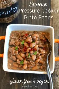 closeup of a bowl of pinto beans