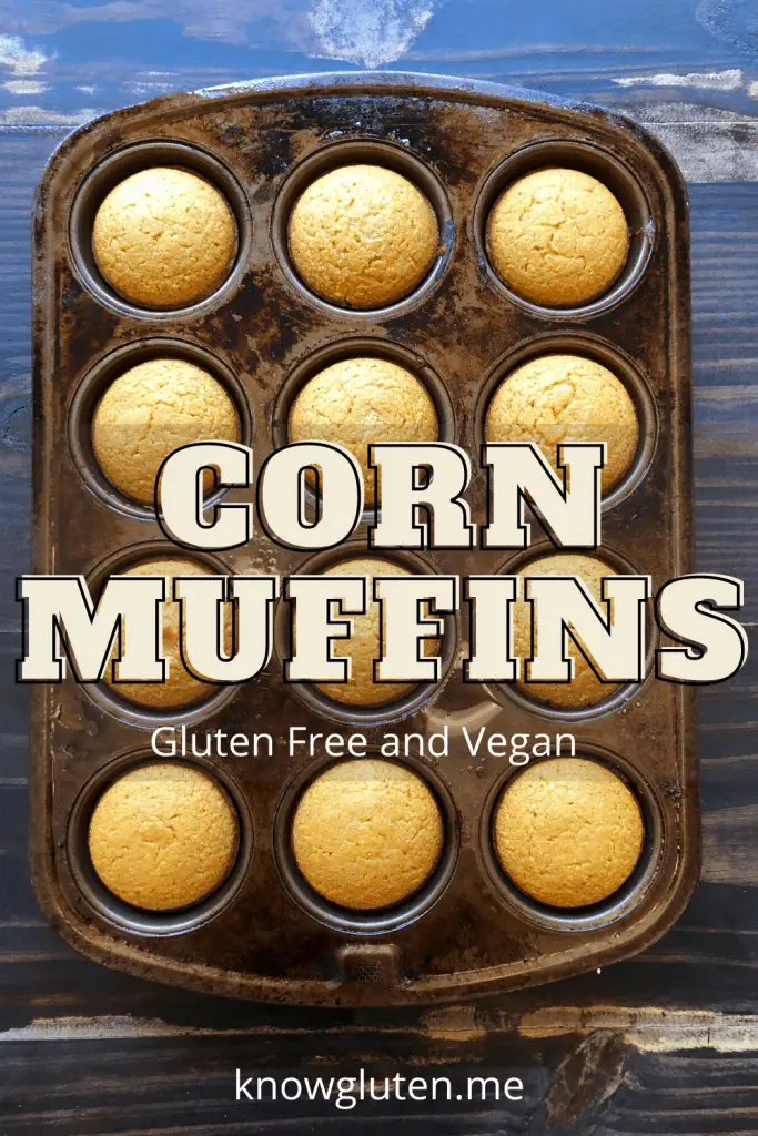 gluten free, vegan corn muffins in a muffin tin