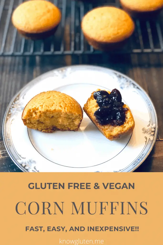 Gluten Free, Vegan corn muffins on a plate