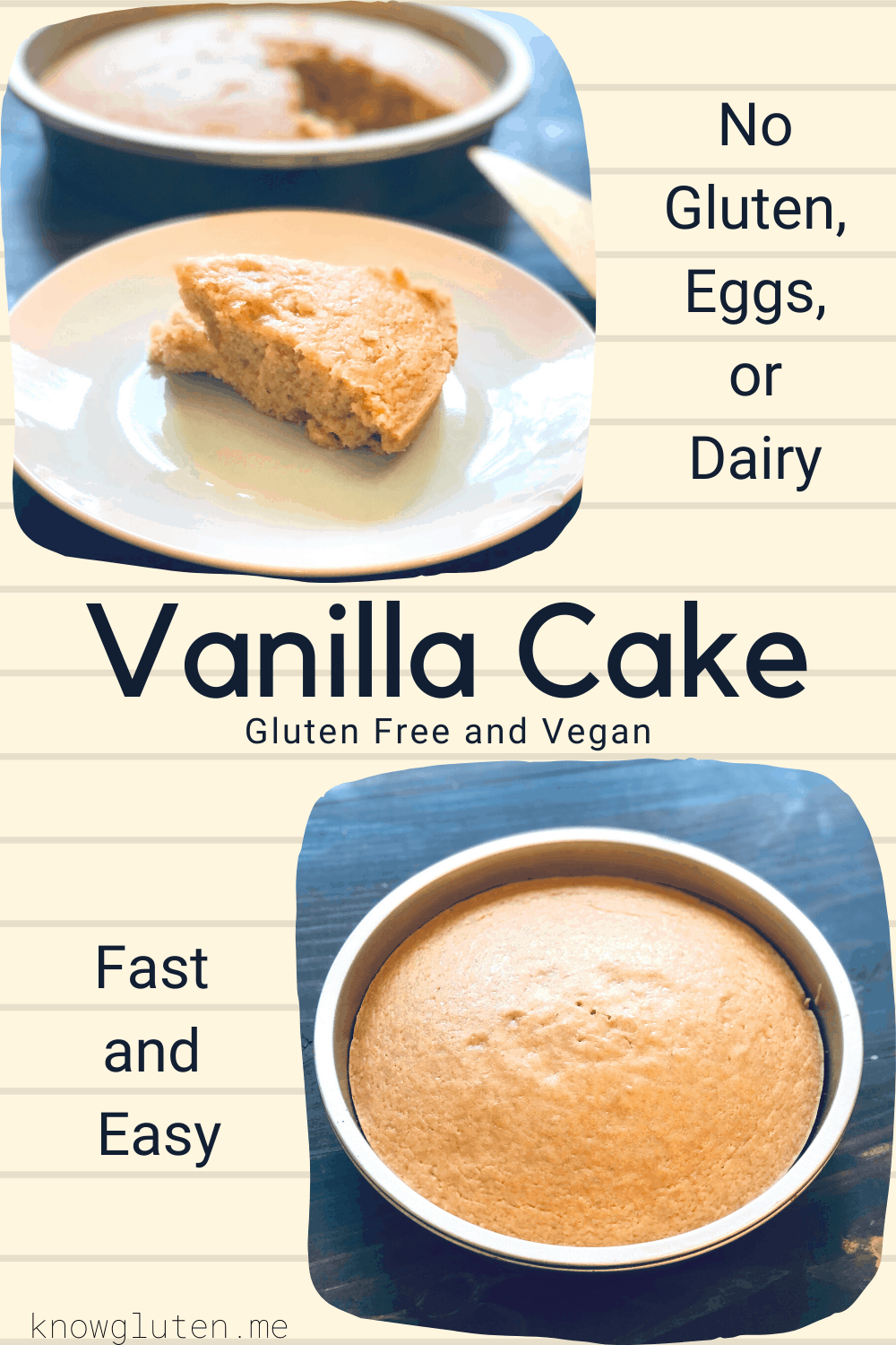 Gluten Free Vegan Vanilla Cake - No Eggs, No Dairy
