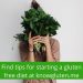 a woman hiding her face with a bunch of kale.