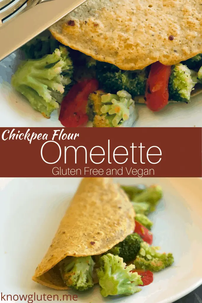 two views of a gluten free vegan omelette 