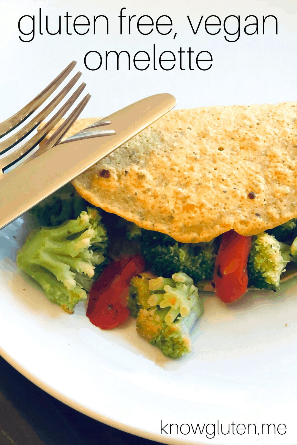 closeup of a gluten free vegan omelette on a plate