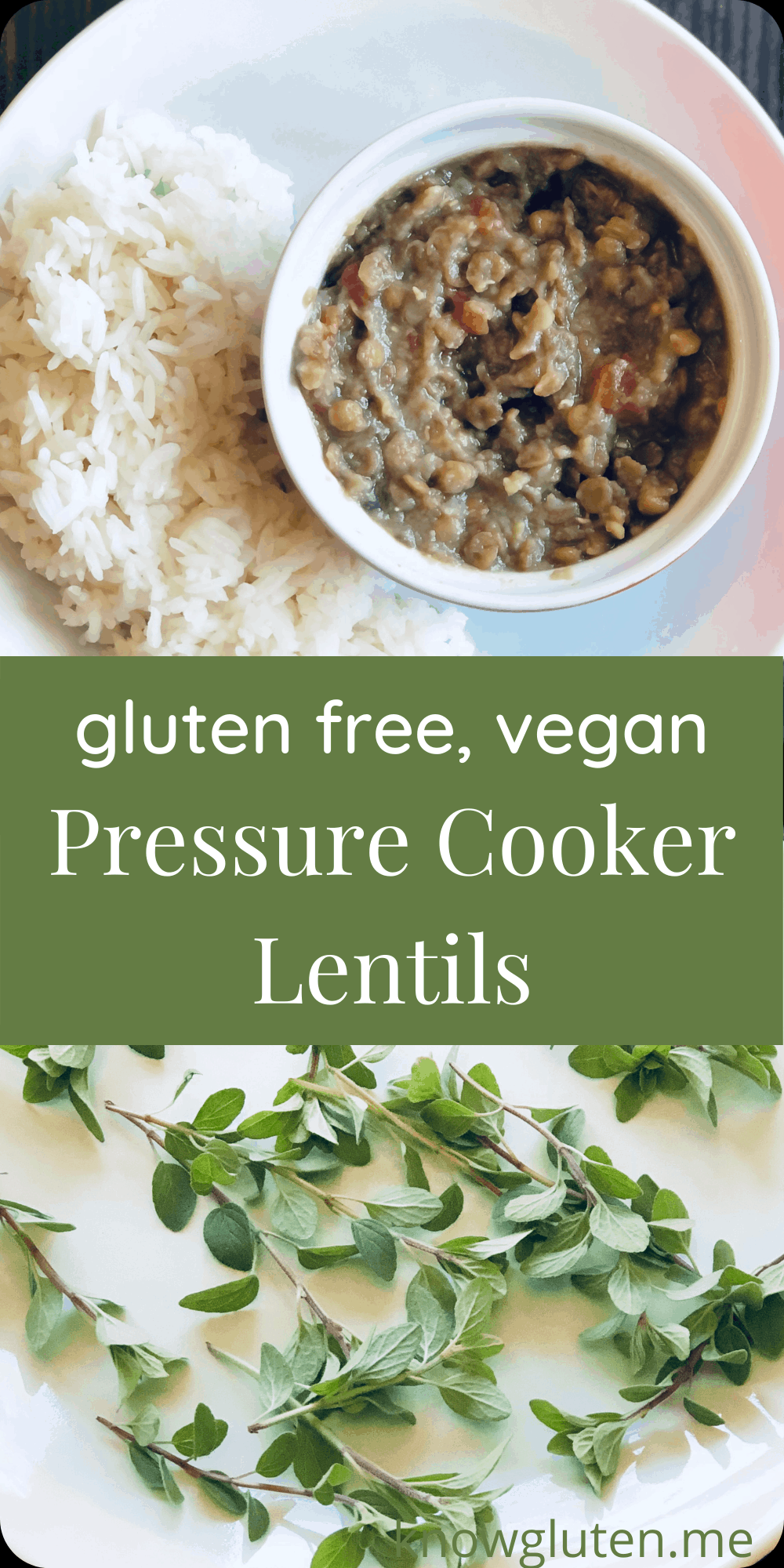 Creamy Lentils in a Pressure Cooker - Gluten Free, Vegan