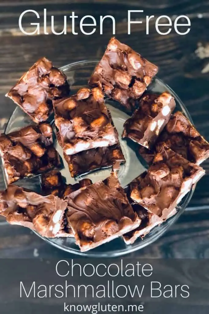 An overhead shot of chocolate marshmallow bars.