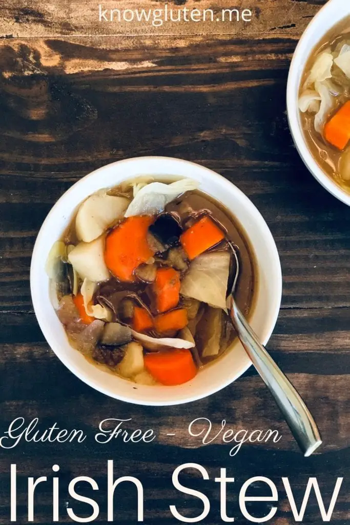 two bowls of vegan Irish stew.