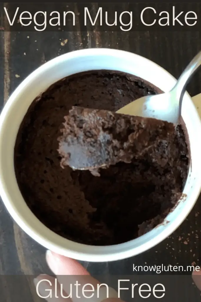 A spoonful of a gluten free vegan mug cake.