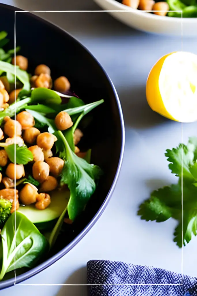 gluten free chickpea salad with lemon and greens